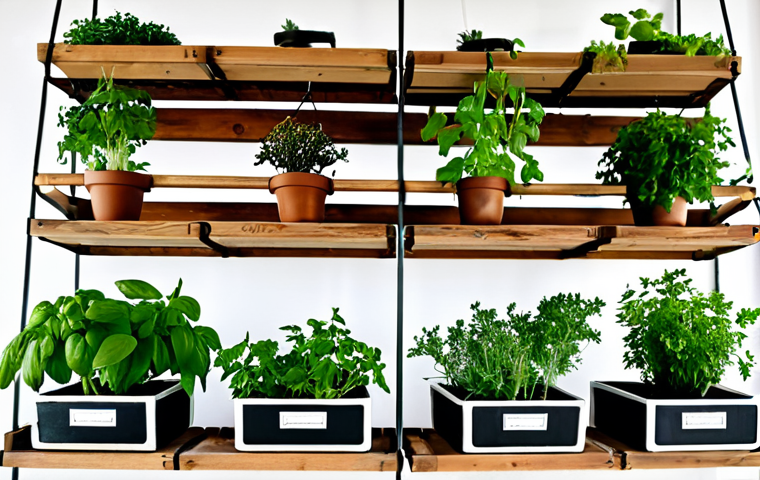 **

"Vertical herb garden on shelves, featuring basil, rosemary, and parsley in pots. Upcycled PET bottles and wooden crates as hanging planters. Balcony setting, fully clothed, appropriate content, safe for work, family-friendly, perfect anatomy, natural proportions, professional photography, high quality."

**