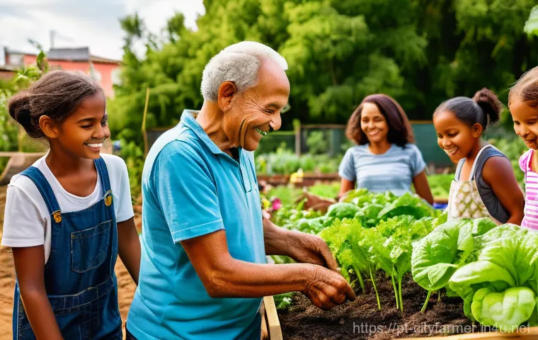도시농업의 지역 사회 영향력 - **Prompt:** A heartwarming scene on a sun-drenched balcony garden in a historic Portuguese city. A y...