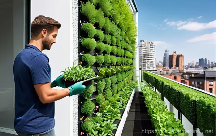 도시농업 텃밭을 위한 공간 디자인 - **Prompt: "A vibrant, sun-drenched urban balcony garden, meticulously planned. A person (wearing com...