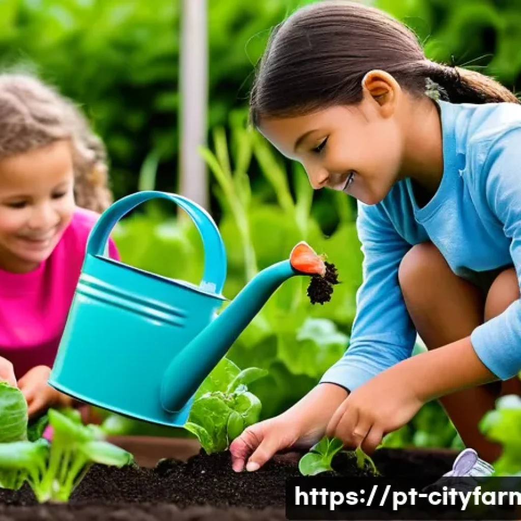 도시농업과 학교 교육 - **Prompt 1: A Living Classroom in Bloom**
    "A bustling, sun-drenched school garden scene in a Por...