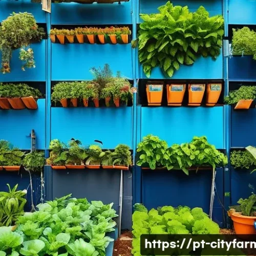 Home 32 도시농업 공공장소 활용 방안 - A vibrant community urban garden in a Brazilian city park, featuring lush vertical gardens on colorf...